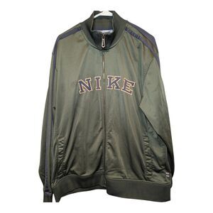 NIKE Jacket Mens Extra Large Green Track Embroidered Letters 90s Y2K Warm Up